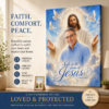 Custom Photo Safe In The Arm Of Jesus - Personalized Customized Canvas - Memorial Gift for Loss of Parents, Grandparents DL17