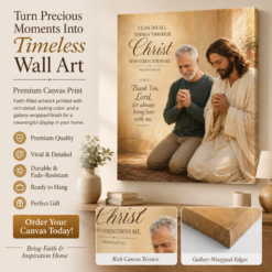 Jesus Prays Beside Me Personalized Faith Canvas DL23