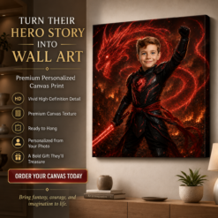 Personalized Fire Dragon Ninja Hero Canvas