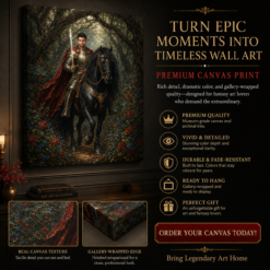 Young King Arthur Holding Excalibur Canvas Arthurian Knight Print DL21