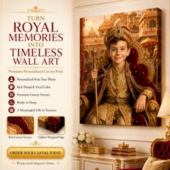 👑 Personalized Royal Maharaja Portrait Canvas DL56
