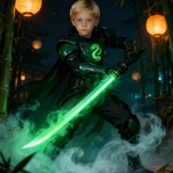 Emerald Dragon Ninja Personalized Portrait Canvas 44