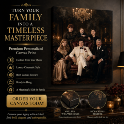 Vintage Mafia Family Canvas, Elegant Tuxedo Group Wall Art, Luxurious Dark Room Decor DL52