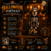 Custom Halloween Pet Portrait – Personalized Witch Dog or Cat Canvas Art GE28